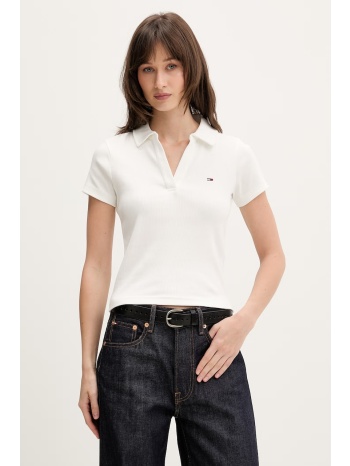 tommy jeans πόλο γυναικείο βαμβακερό με ελαστάν ολόκληρο το