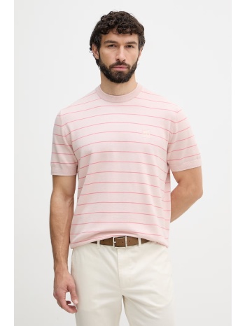 boss orange πλεκτό t-shirt ανδρικό με βαμβάκι ολόκληρο το
