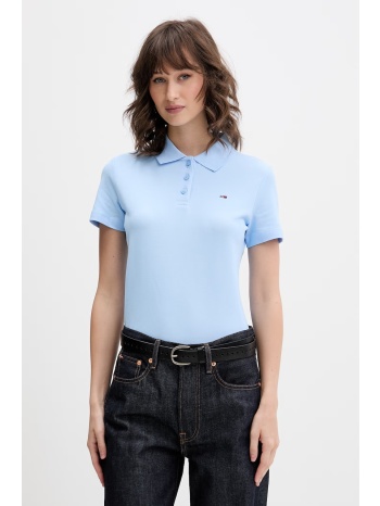 tommy jeans πόλο γυναικείο βαμβακερό με ελαστάν ολόκληρο το