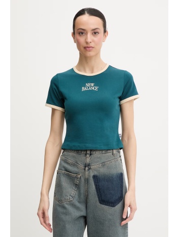 new balance t-shirt γυναικείο με βαμβάκι heritage ringer