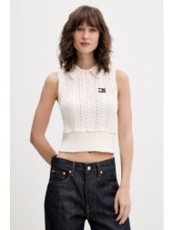 tommy jeans γιλέκο γυναικείο βαμβακερό ολόκληρο το προϊόν: 100% βαμβάκι