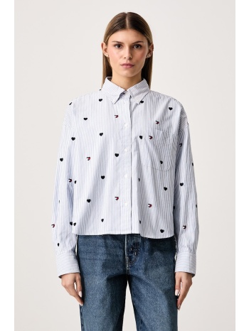 tommy jeans πουκάμισο γυναικείο βαμβακερό ολόκληρο το