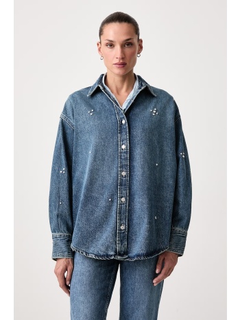 levi`s πουκάμισο γυναικείο με βαμβάκι jordan denim ολόκληρο