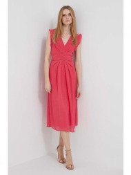 φόρεμα dkny χρώμα: ροζ 100% πολυεστέρας