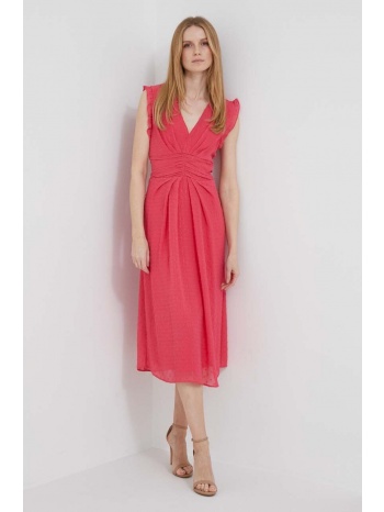 φόρεμα dkny χρώμα ροζ 100% πολυεστέρας