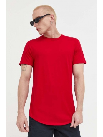 βαμβακερό μπλουζάκι hollister co. χρώμα κόκκινο 100%