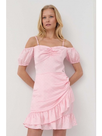 φόρεμα guess χρώμα ροζ κύριο υλικό 100% πολυεστέραςφόδρα
