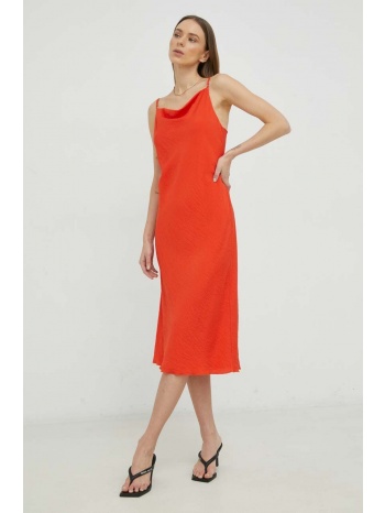 φόρεμα samsoe samsoe χρώμα πορτοκαλί κύριο υλικό 88%