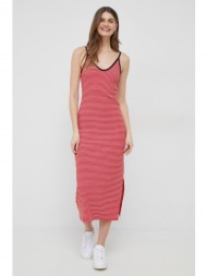 φόρεμα tommy hilfiger χρώμα: κόκκινο 88% βισκόζη, 12% σπαντέξ