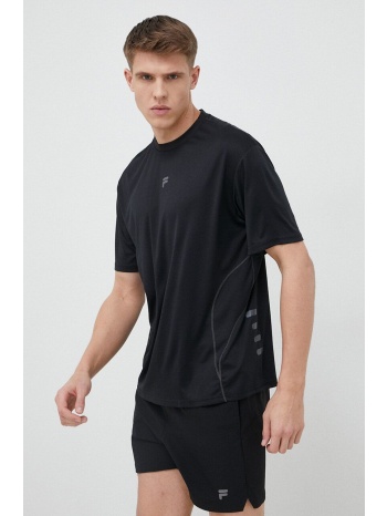 μπλουζάκι προπόνησης fila ronchin χρώμα μαύρο 100%