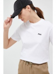 βαμβακερό μπλουζάκι fila χρώμα: άσπρο 100% βαμβάκι