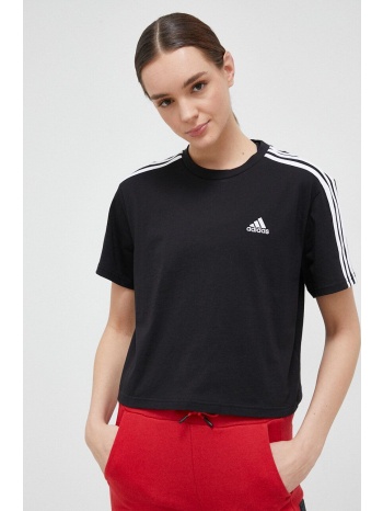βαμβακερό μπλουζάκι adidas χρώμα μαύρο κύριο υλικό 100%