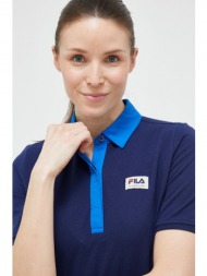 βαμβακερό μπλουζάκι πόλο fila χρώμα: ναυτικό μπλε 100% βαμβάκι