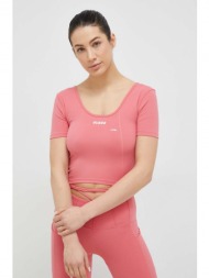 μπλουζάκι guess χρώμα: ροζ 82% πολυαμίδη, 18% σπαντέξ