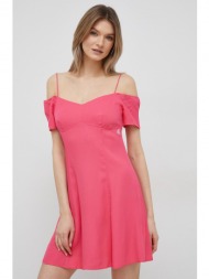 φόρεμα calvin klein jeans χρώμα: ροζ 100% βισκόζη