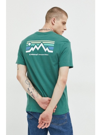 βαμβακερό μπλουζάκι billabong χρώμα πράσινο 100% βαμβάκι