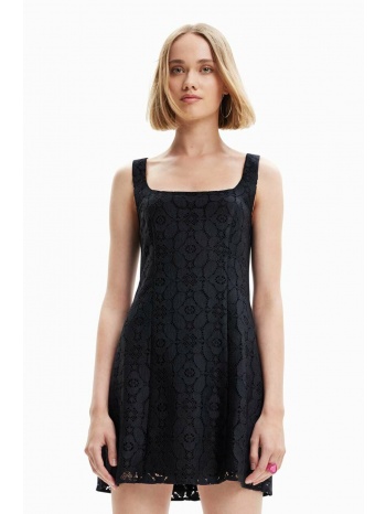 φόρεμα desigual χρώμα μαύρο 100% πολυεστέρας