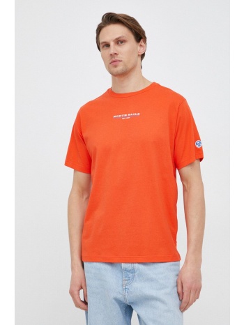 βαμβακερό μπλουζάκι north sails χρώμα πορτοκαλί 100%