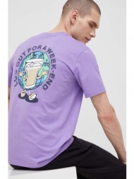 βαμβακερό μπλουζάκι champion χρώμα: μοβ 100% βαμβάκι