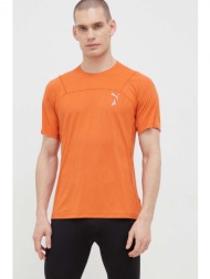 μπλουζάκι για τρέξιμο puma seasons χρώμα: πορτοκαλί 86% νάιλον, 14% σπαντέξ