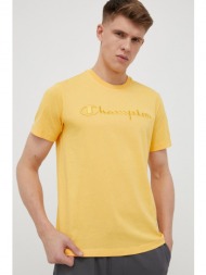 βαμβακερό μπλουζάκι champion χρώμα: πορτοκαλί 100% βαμβάκι