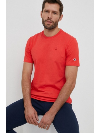 βαμβακερό μπλουζάκι champion χρώμα κόκκινο 100% βαμβάκι