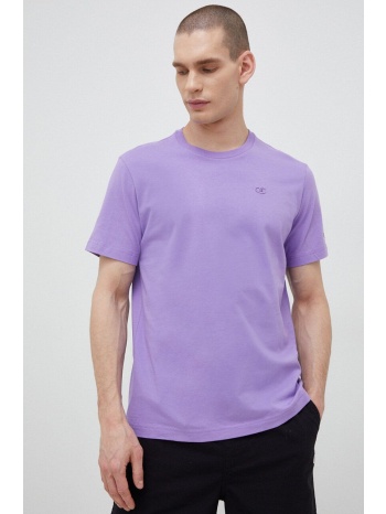 βαμβακερό μπλουζάκι champion χρώμα μοβ 100% βαμβάκι