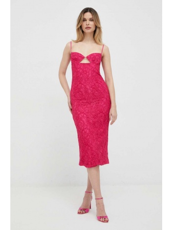 φόρεμα bardot χρώμα ροζ κύριο υλικό 40% βαμβάκι, 40%