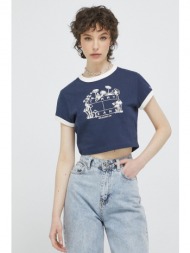 βαμβακερό μπλουζάκι tommy jeans χρώμα: ναυτικό μπλε 100% βαμβάκι