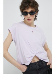βαμβακερό μπλουζάκι converse χρώμα: μοβ 100% βαμβάκι