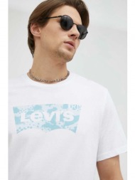 βαμβακερό μπλουζάκι levi`s χρώμα: άσπρο 100% βαμβάκι
