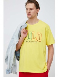 βαμβακερό μπλουζάκι polo ralph lauren χρώμα: κίτρινο 100% βαμβάκι