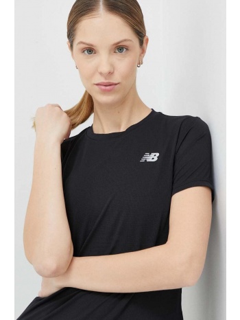 μπλουζάκι για τρέξιμο new balance accelerate χρώμα μαύρο