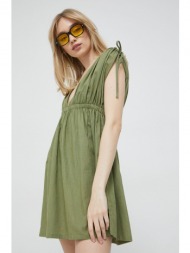 φόρεμα roxy χρώμα: πράσινο 55% βαμβάκι, 45% βισκόζη