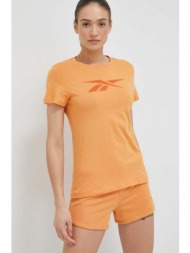 βαμβακερό μπλουζάκι reebok χρώμα: πορτοκαλί 100% βαμβάκι