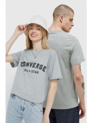 βαμβακερό μπλουζάκι converse χρώμα: γκρι 100% βαμβάκι