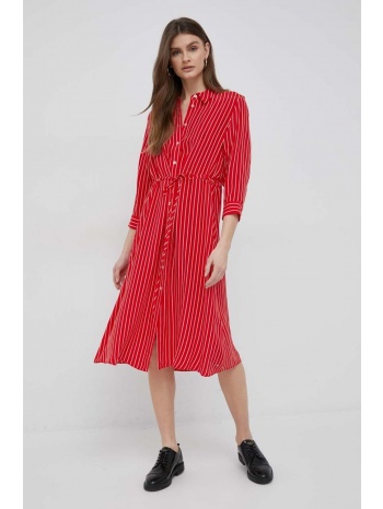 φόρεμα tommy hilfiger χρώμα κόκκινο 100% χαλκός