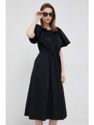 φόρεμα dkny χρώμα: μαύρο 69% βαμβάκι, 27% νάιλον, 4% σπαντέξ