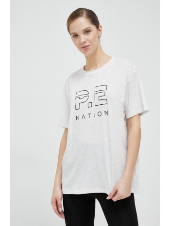 βαμβακερό μπλουζάκι p.e nation χρώμα γκρι 100% οργανικό