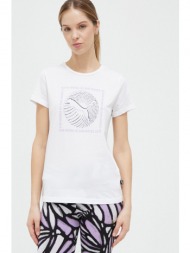 βαμβακερό μπλουζάκι puma χρώμα: άσπρο 100% βαμβάκι