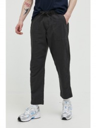 παντελόνι με λινό μείγμα abercrombie & fitch χρώμα: γκρι 78% βαμβάκι, 21% λινάρι, 1% σπαντέξ