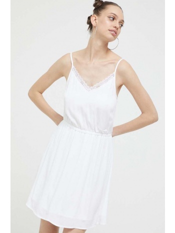 φόρεμα tommy jeans χρώμα άσπρο κύριο υλικό 100%