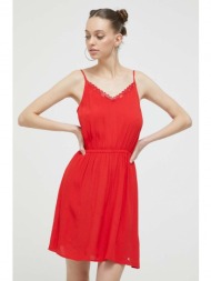 φόρεμα tommy jeans χρώμα: κόκκινο κύριο υλικό: 100% βισκόζη
προσθήκη: 100% πολυεστέρας