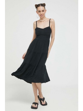 φόρεμα hollister co. χρώμα μαύρο κύριο υλικό 100%