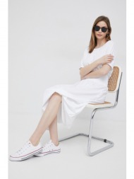 βαμβακερό φόρεμα deha χρώμα: άσπρο 100% βαμβάκι