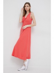 βαμβακερό φόρεμα deha χρώμα: πορτοκαλί 100% βαμβάκι