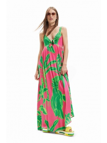 φόρεμα desigual χρώμα ροζ 100% βισκόζη