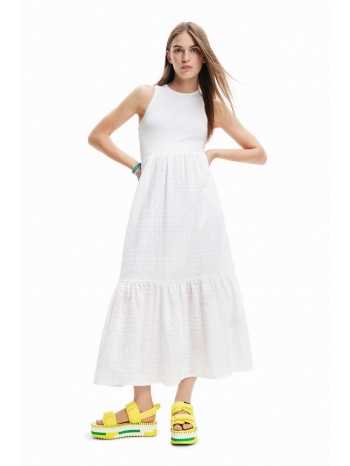 φόρεμα desigual χρώμα άσπρο 81% βαμβάκι, 18% βισκόζη, 1%