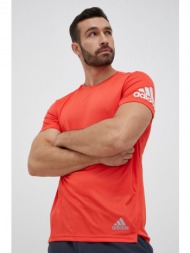 μπλουζάκι για τρέξιμο adidas performance run it χρώμα: κόκκινο 100% ανακυκλωμένος πολυεστέρας