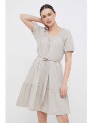 βαμβακερό φόρεμα gap χρώμα: μπεζ 100% βαμβάκι